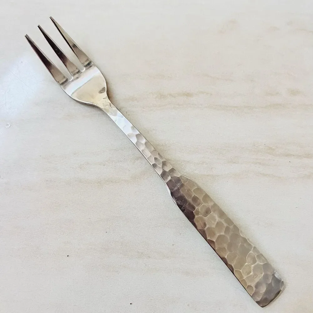8pc Rogers Plymouth Cove Hammered Cocktail/Seafood Fork Stainless STANLEYROBERTS